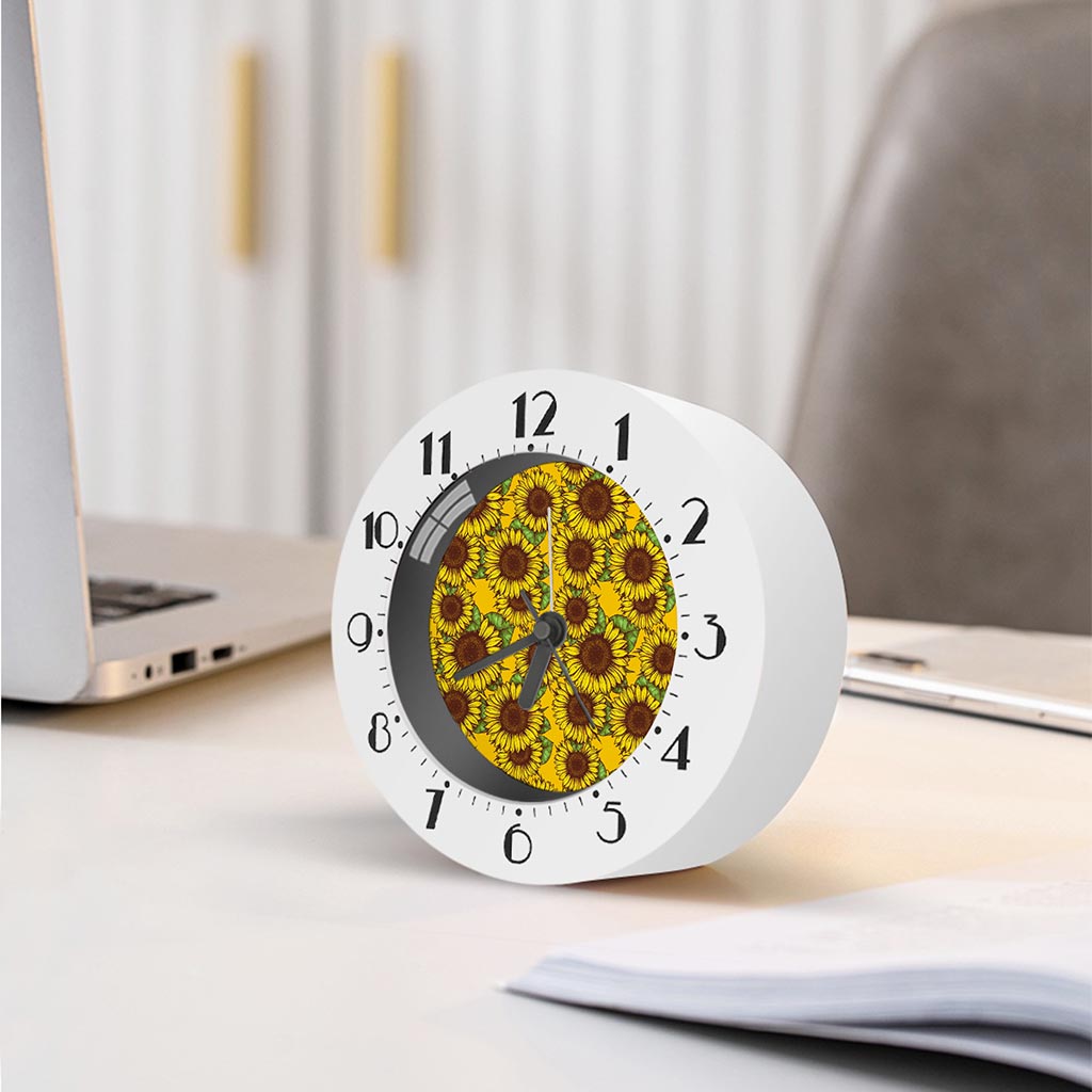 Classic Vintage Sunflower Pattern Print Alarm Clock