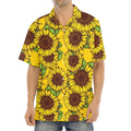 Classic Vintage Sunflower Pattern Print Aloha Shirt