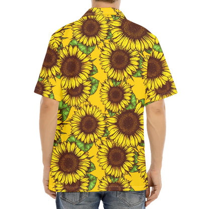Classic Vintage Sunflower Pattern Print Aloha Shirt
