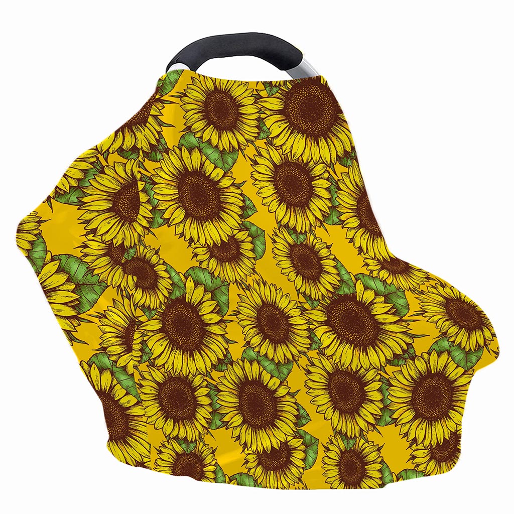 Classic Vintage Sunflower Pattern Print Baby Seat Cover