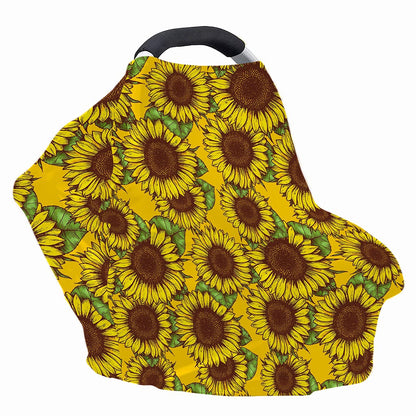 Classic Vintage Sunflower Pattern Print Baby Seat Cover