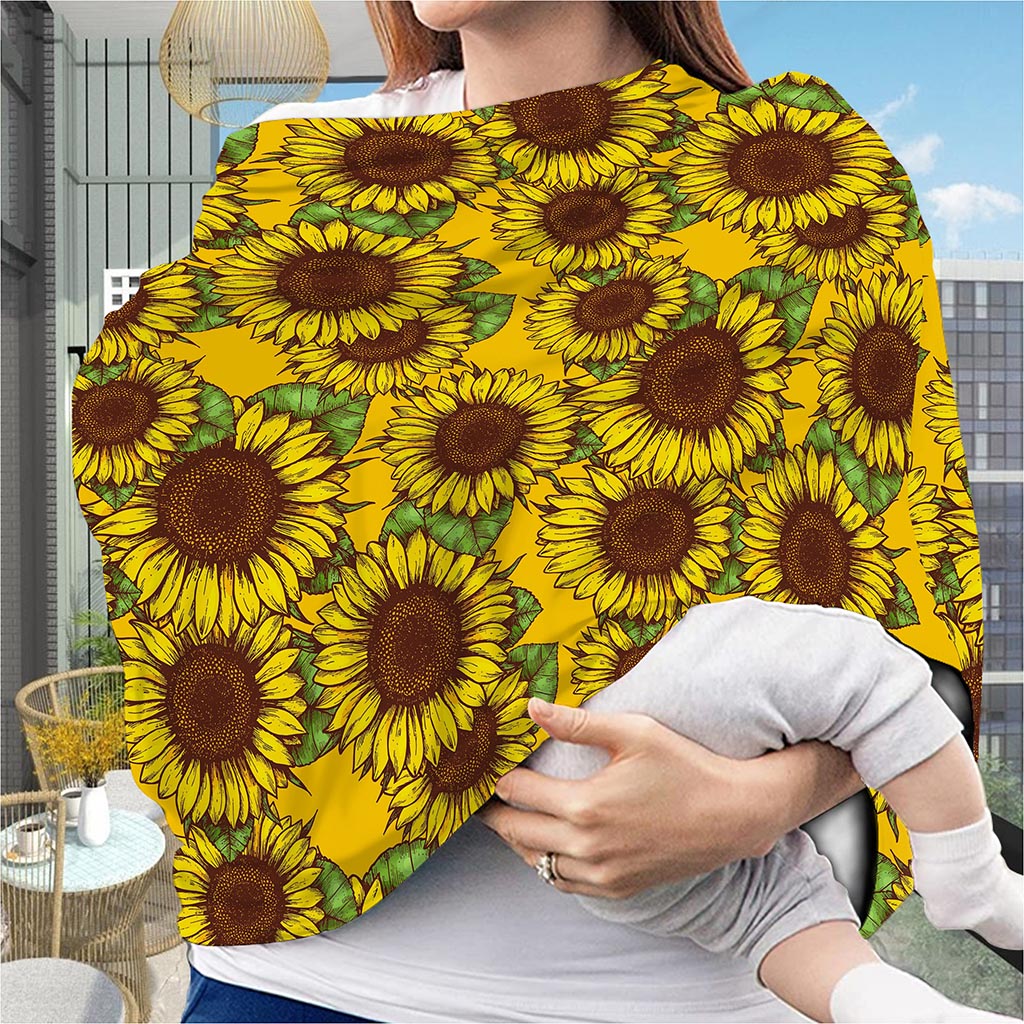 Classic Vintage Sunflower Pattern Print Baby Seat Cover