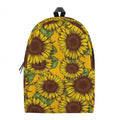 Classic Vintage Sunflower Pattern Print School Backpack