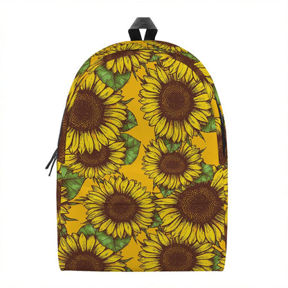 Classic Vintage Sunflower Pattern Print Backpack