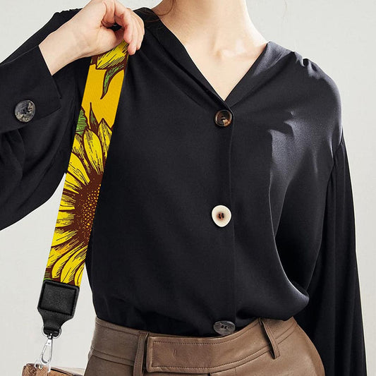 Classic Vintage Sunflower Pattern Print Bag Strap