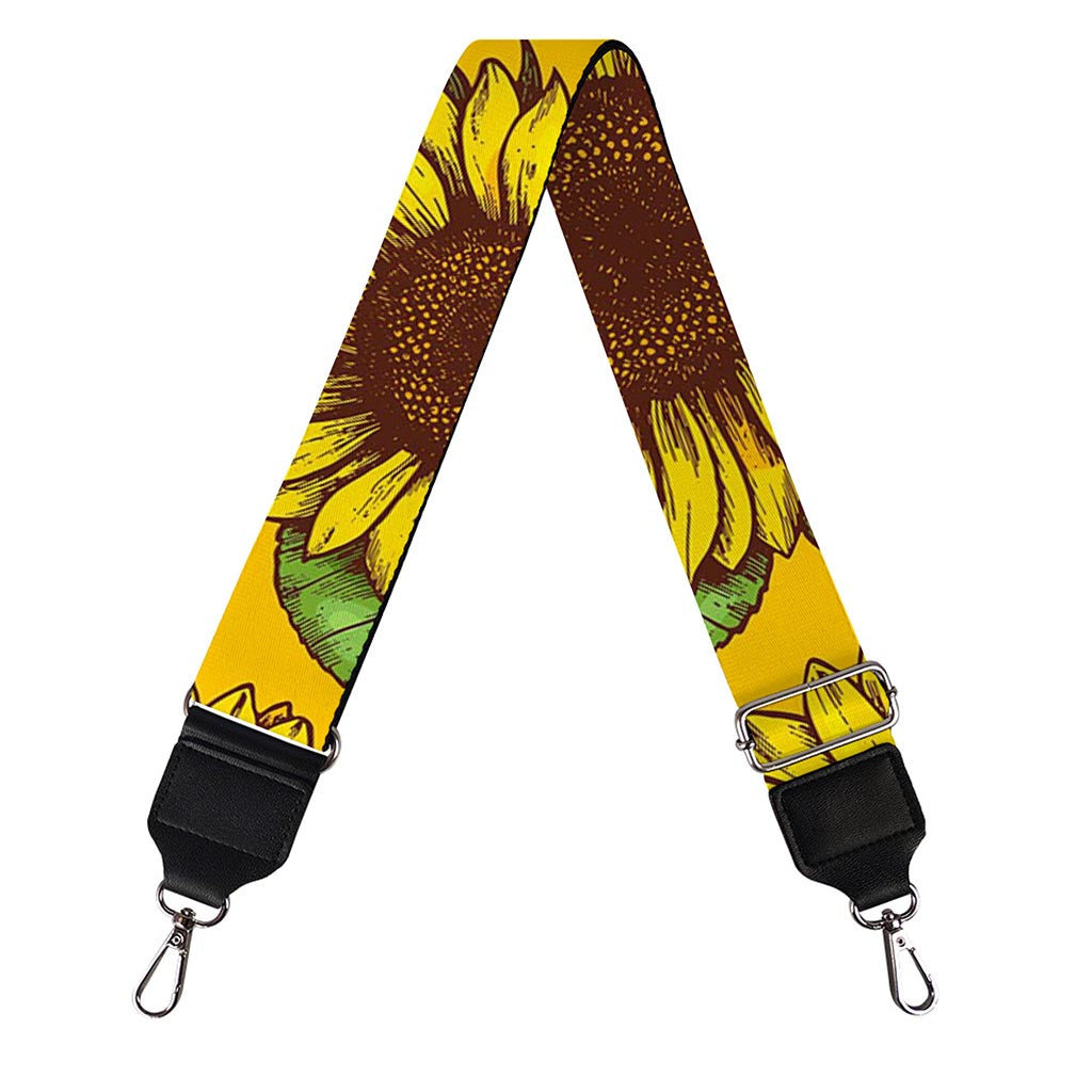 Classic Vintage Sunflower Pattern Print Bag Strap