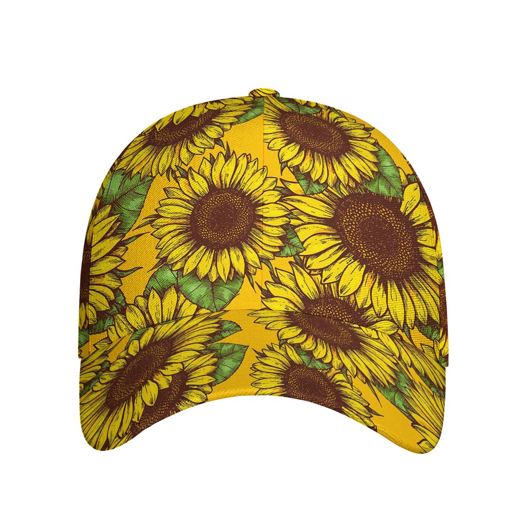 Classic Vintage Sunflower Pattern Print Baseball Cap