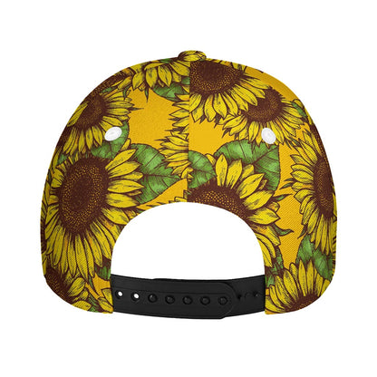 Classic Vintage Sunflower Pattern Print Baseball Cap