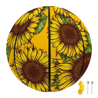 Classic Vintage Sunflower Pattern Print Basketball