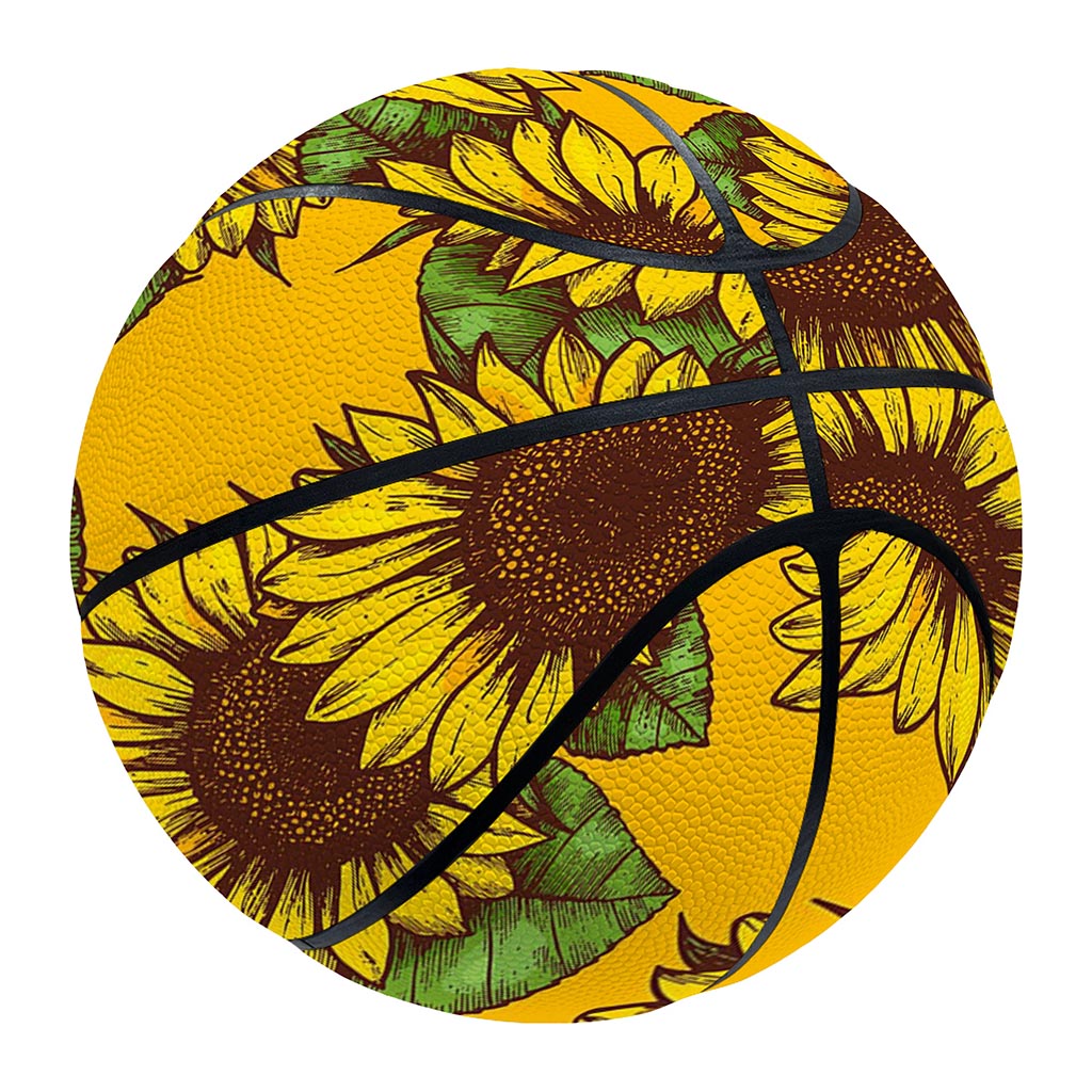 Classic Vintage Sunflower Pattern Print Basketball