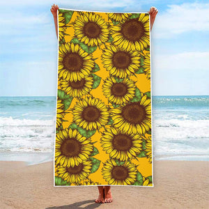 Classic Vintage Sunflower Pattern Print Beach Towel