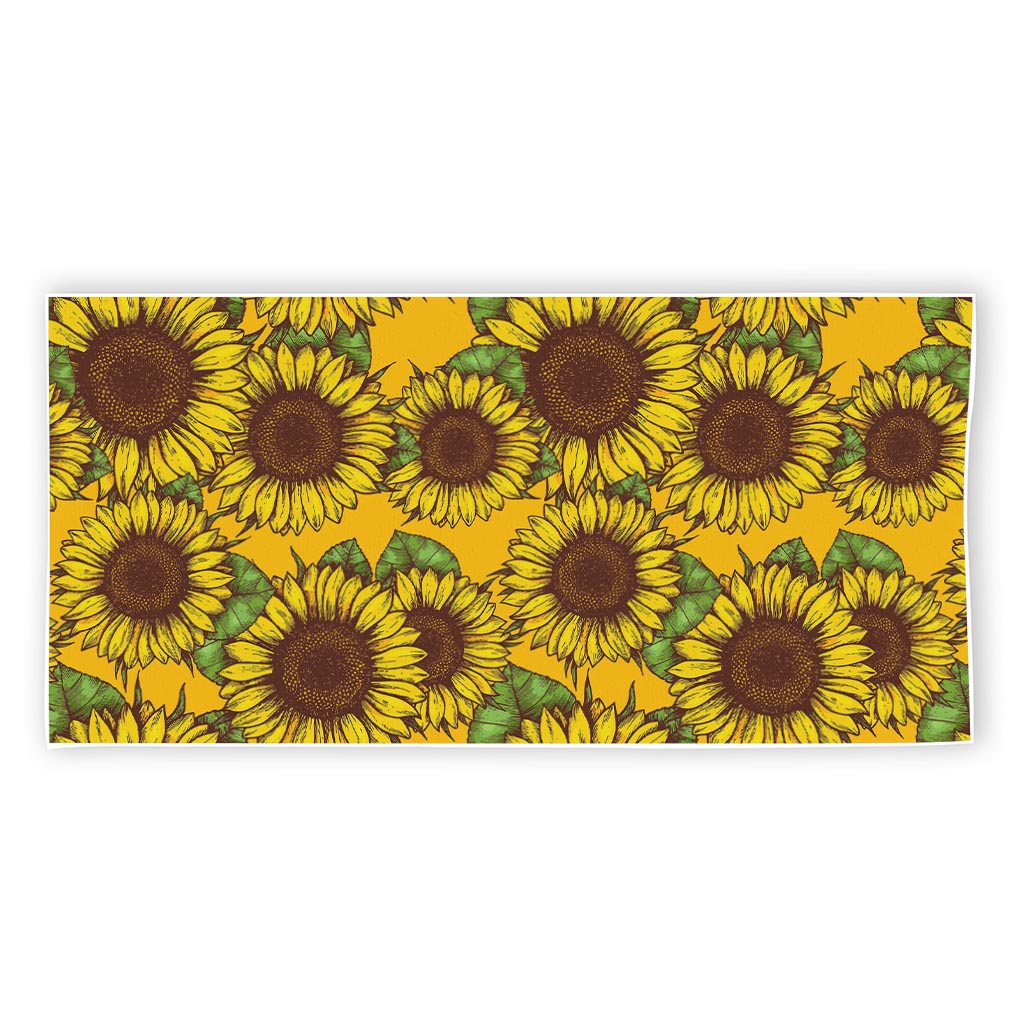 Classic Vintage Sunflower Pattern Print Beach Towel