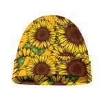 Classic Vintage Sunflower Pattern Print Beanie