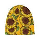 Classic Vintage Sunflower Pattern Print Beanie