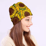Classic Vintage Sunflower Pattern Print Beanie