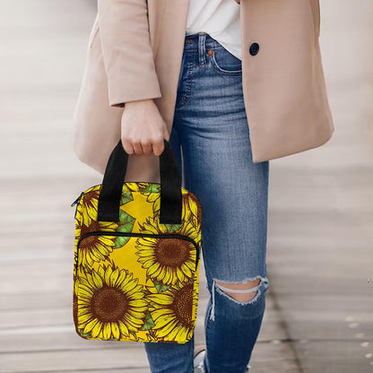 Classic Vintage Sunflower Pattern Print Bible Tote Bag