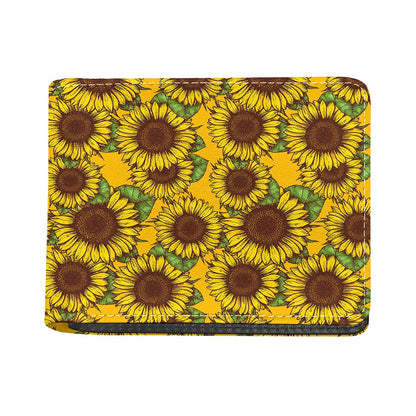 Classic Vintage Sunflower Pattern Print Bifold Wallet