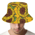 Classic Vintage Sunflower Pattern Print Bucket Hat