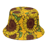 Classic Vintage Sunflower Pattern Print Bucket Hat
