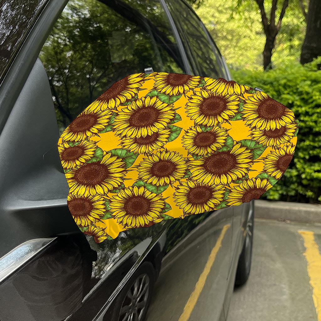 Classic Vintage Sunflower Pattern Print Car Side Mirror Covers