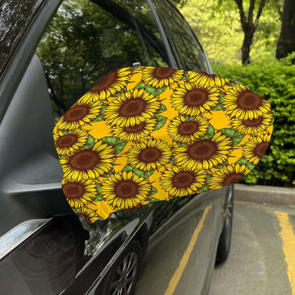Classic Vintage Sunflower Pattern Print Car Side Mirror Covers