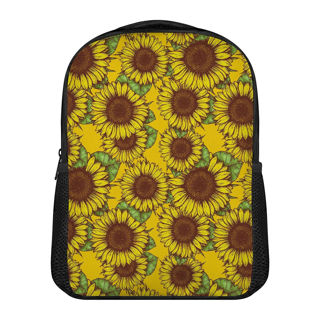 Classic Vintage Sunflower Pattern Print Casual Backpack