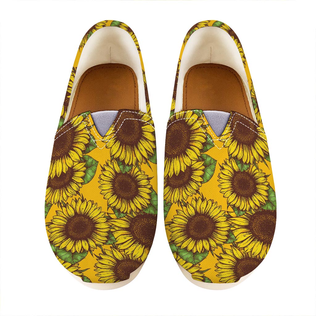 Classic Vintage Sunflower Pattern Print Casual Shoes