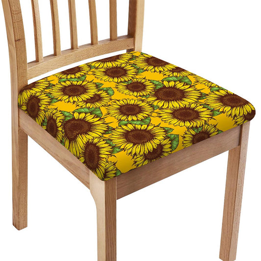 Classic Vintage Sunflower Pattern Print Chair Cushion Cover