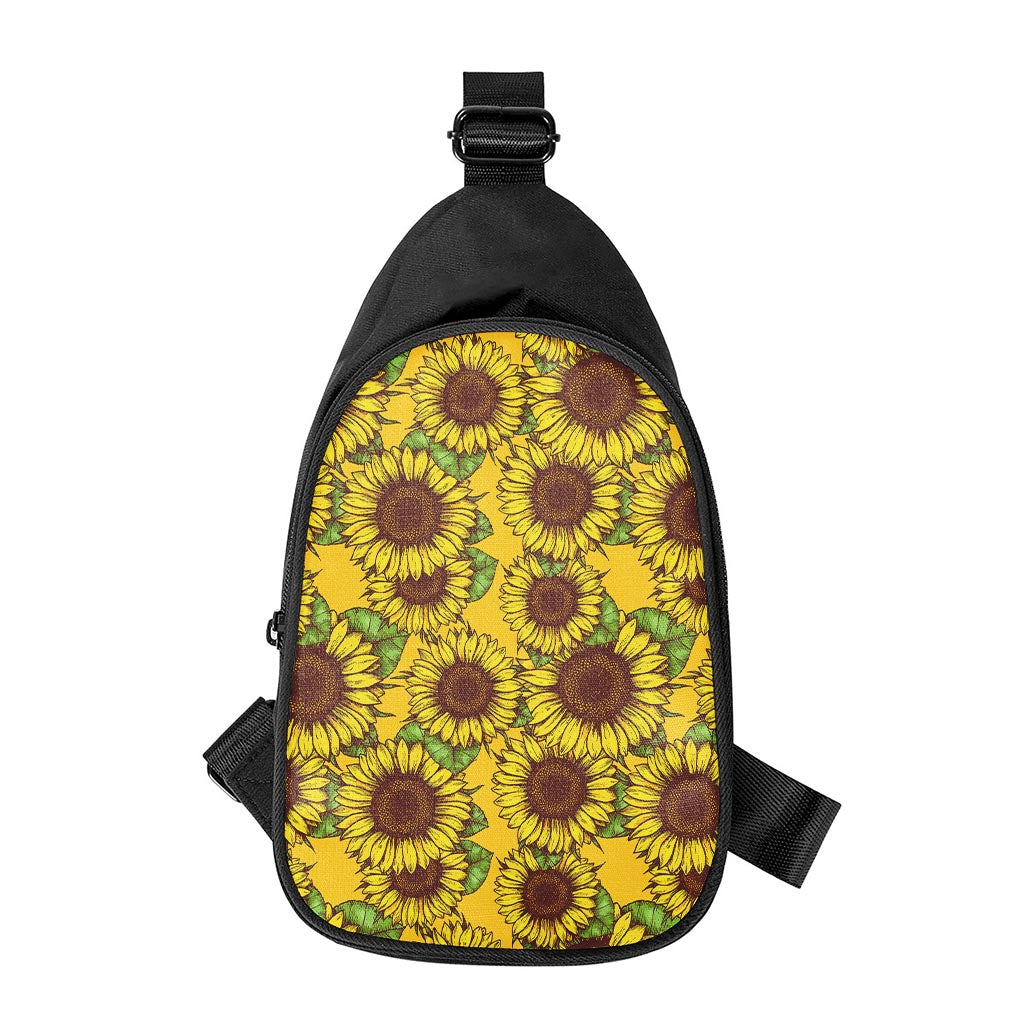 Classic Vintage Sunflower Pattern Print Chest Bag