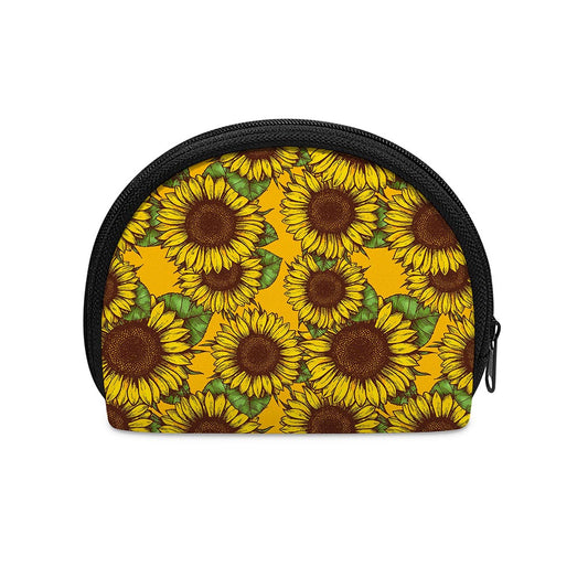 Classic Vintage Sunflower Pattern Print Coin Purse
