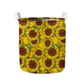 Classic Vintage Sunflower Pattern Print Collapsible Laundry Basket