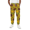 Classic Vintage Sunflower Pattern Print Cotton Sweatpants