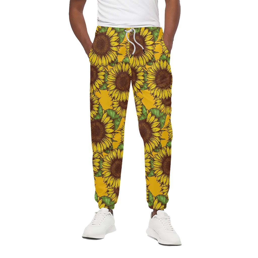 Classic Vintage Sunflower Pattern Print Cotton Pants