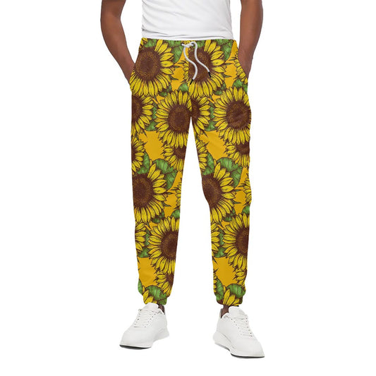 Classic Vintage Sunflower Pattern Print Cotton Pants