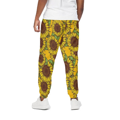 Classic Vintage Sunflower Pattern Print Cotton Pants