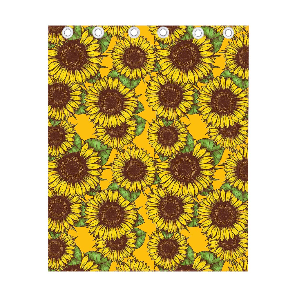 Classic Vintage Sunflower Pattern Print Curtain