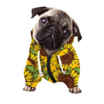 Classic Vintage Sunflower Pattern Print Dog Zip Up Hoodie
