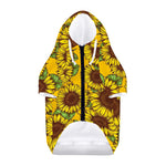 Classic Vintage Sunflower Pattern Print Dog Zip Up Hoodie