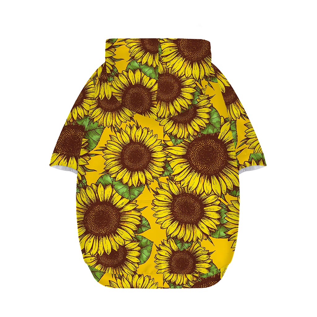 Classic Vintage Sunflower Pattern Print Dog Zip Up Hoodie