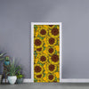 Classic Vintage Sunflower Pattern Print Door Sticker