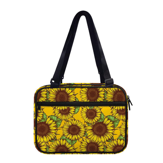 Classic Vintage Sunflower Pattern Print Double Strap Bible Bag