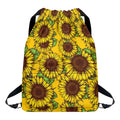 Classic Vintage Sunflower Pattern Print Drawstring Backpack