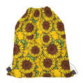 Classic Vintage Sunflower Pattern Print Drawstring Bag