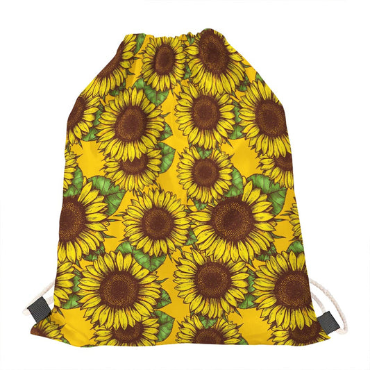 Classic Vintage Sunflower Pattern Print Drawstring Bag