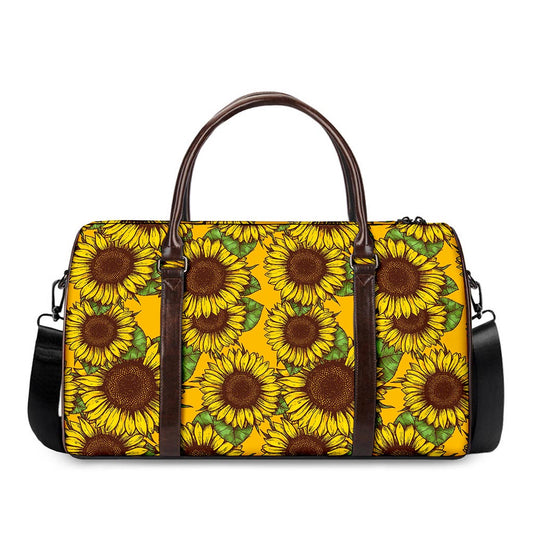 Classic Vintage Sunflower Pattern Print Duffle Bag