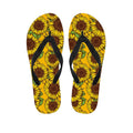 Classic Vintage Sunflower Pattern Print Flip Flops