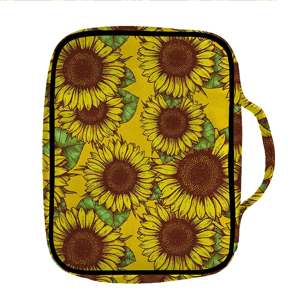 Classic Vintage Sunflower Pattern Print Front Pocket Bible Bag