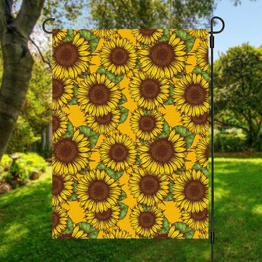 Classic Vintage Sunflower Pattern Print Garden Flag