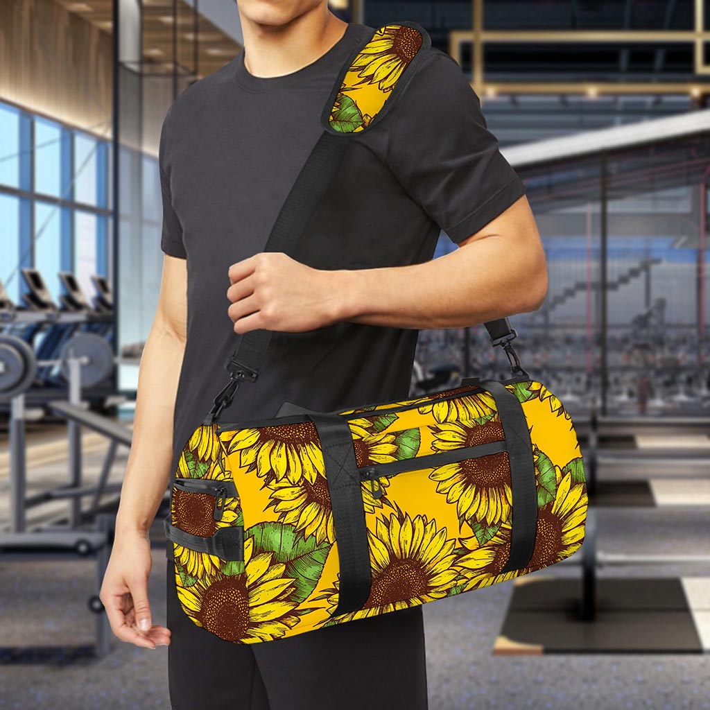 Classic Vintage Sunflower Pattern Print Gym Bag