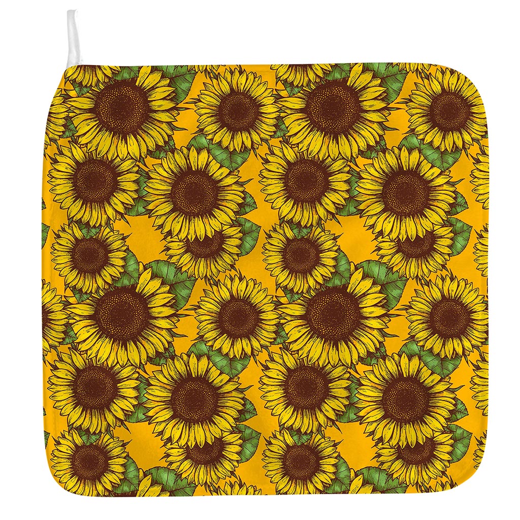 Classic Vintage Sunflower Pattern Print Hand Towel